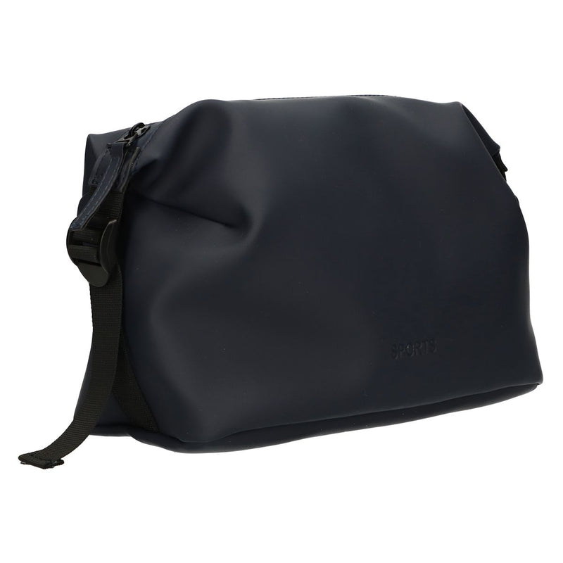 Afbeelding laden in galerijviewer, Traveller toilettas waterdicht gesp zwart donkerblauw 34cm x 21cm
