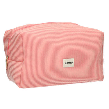 Traveller toilettas rib waterdicht roze 24,5cm x 18,5cm