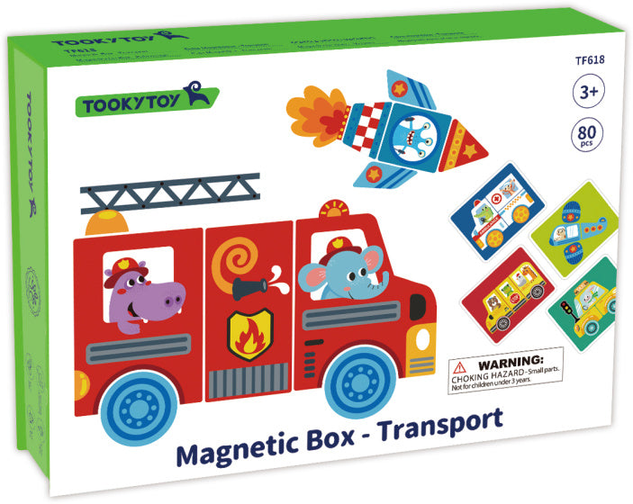 Load image into Gallery viewer, Tooky toy Educatief Houten Magneetbord Transport 80-delig
