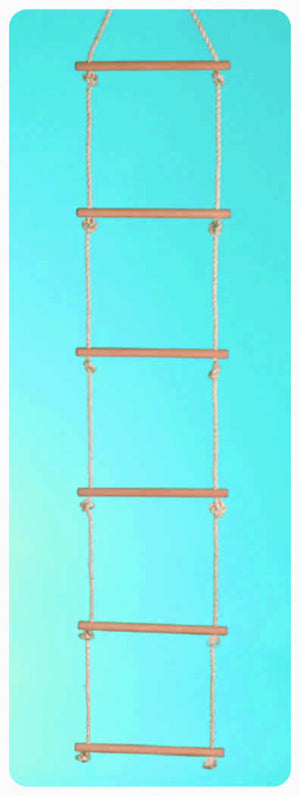 Nhf touwladder met 6 sporten (8mm 2 meter)