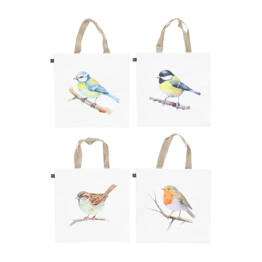 Esschert design boodschappentas aquarel vogel ass. 40x14,5x40cm pp