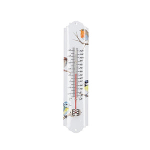 Esschert design thermometer aquarel vogels 6,3x1,0x29,5 cm ijzer