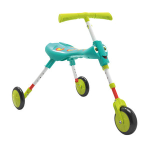 The bugs scuttlebug xl splodge loopfiets met 3 wielen junior turquoise groen