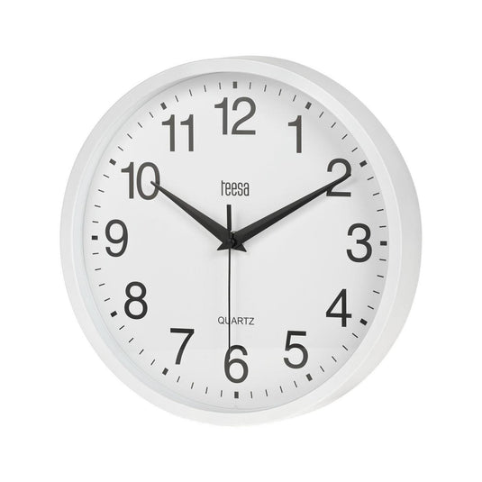 Teesa tsa0037 - wandklok - 25 cm - wit