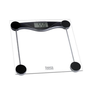 Teesa digitale personen weegschaal transparant tot 180kg