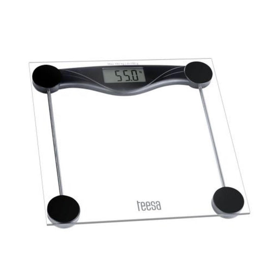 Teesa digitale personen weegschaal transparant tot 180kg