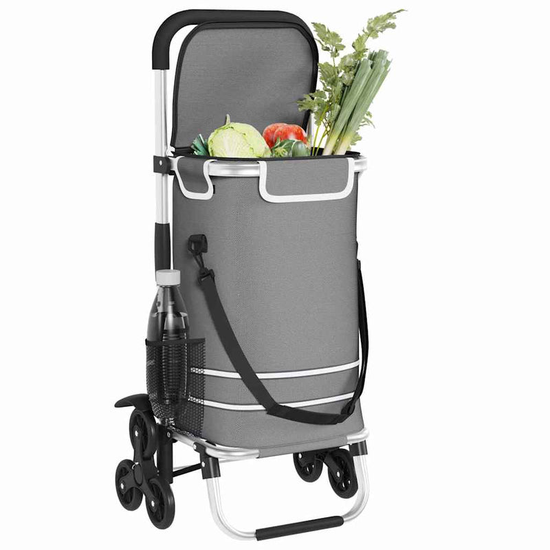 Chargez l'image dans la visionneuse de la galerie, Vidaxl winkel trolley grijs 47 x 39 x 100,5 cm oxford stof
