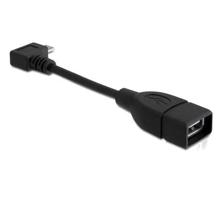 Delock micro usb-b > usb-a 2.0 adapter (zwart, 0,11 meter)