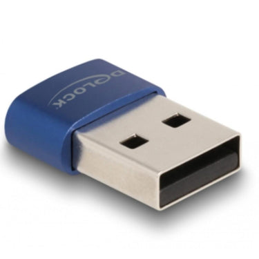 Delock usb 2.0 adapter usb-a male > usb-c female (blauw)