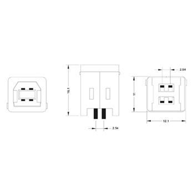 Load image into Gallery viewer, Usb b enkelvoudige connector 180°
