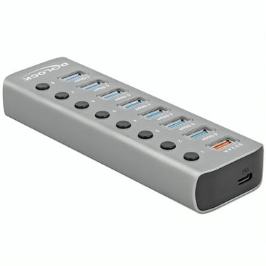 Delock usb 3.2 gen 1 hub met 7 poorten usb-hub (grijs)