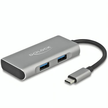 Delock external usb 3.2 gen 2 usb type-c hub usb-hub (grijs)