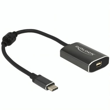 Delock usb-c (male) > mini displayport (female) met pd functie adapter (donkergrijs, 0,2 meter)