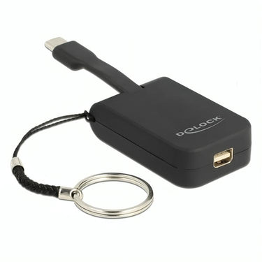 Delock usb-c > mini-displayport adapter sleutelhanger (zwart, 4k 60hz)