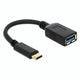 Delock superspeed usb-c 3.1, gen 1 male > usb-a female adapter (zwart, 0,15 meter)