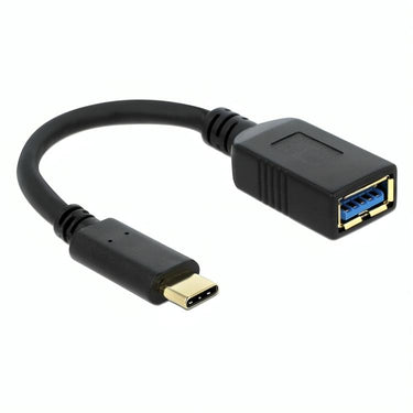 Delock superspeed usb-c 3.1, gen 1 male > usb-a female adapter (zwart, 0,15 meter)