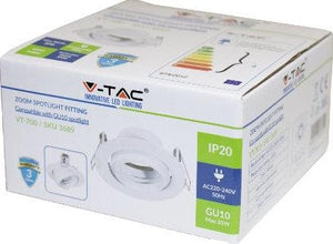 V-tac inbouw spot verstelbaar 50mm rond wit 5013315
