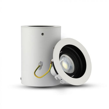 V-tac opbouw spot verstelbaar 50mm rond wit op=op - 5013450
