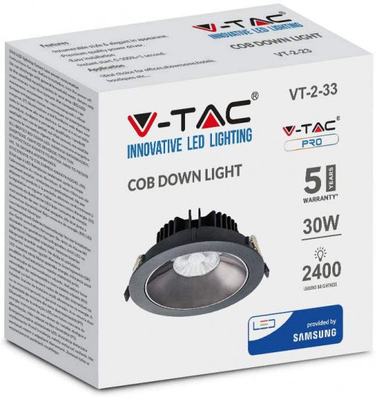 Load image into Gallery viewer, V-tac Ledlamp VT-2-33 30W 3000K 2400lm aluminium zwart
