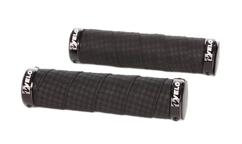 Load image into Gallery viewer, Velo Handvatten visegrip alu met gel 129 129mm zwart op kaart
