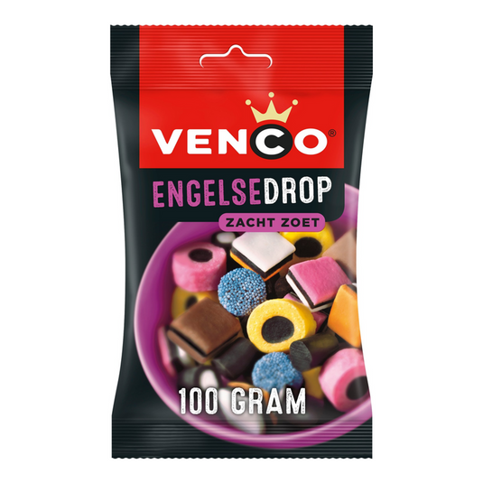 Venco engelse drop - dropmix zacht zoet - 12x100g