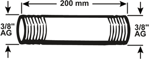 Cornat galva buisnippel mm 3 8 200mm (530) - vfb5303820