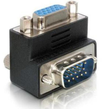 Delock adapter 90° vga > vga (zwart, 90° gebogen, 65171)