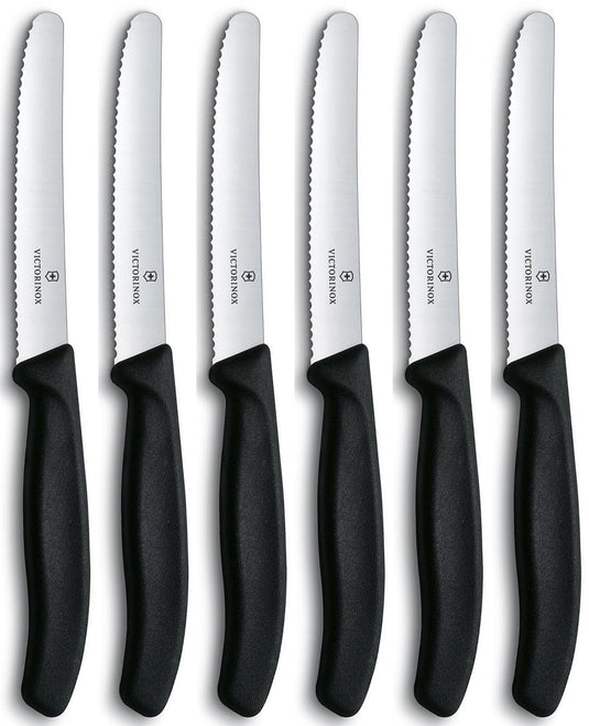 Victorinox tafel- tomatenmes gekarteld zwart lemmet