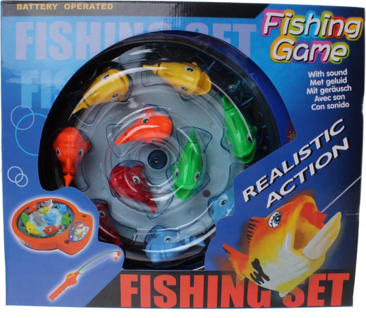 Bongers speelgoed visspel met 10 visjes, werkt op batterijen