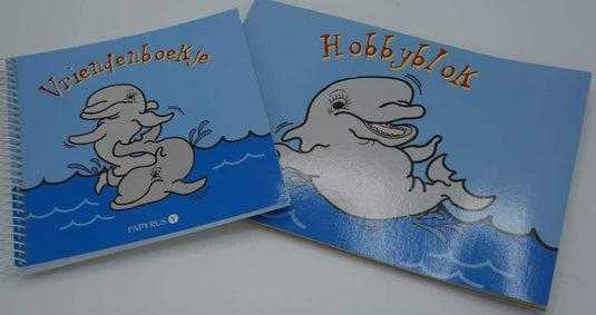 Van der doelen vriendenboek met hobbyblok gekleurd papier