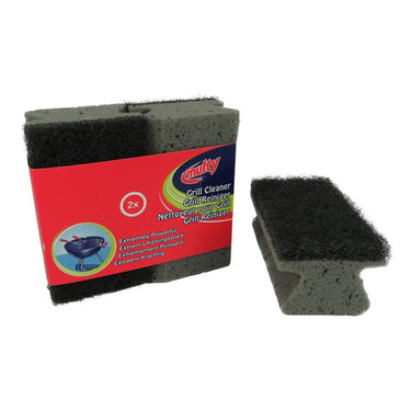 Multy bbq grill schuursponsen met greep pak a 2 stuks 12x7cm