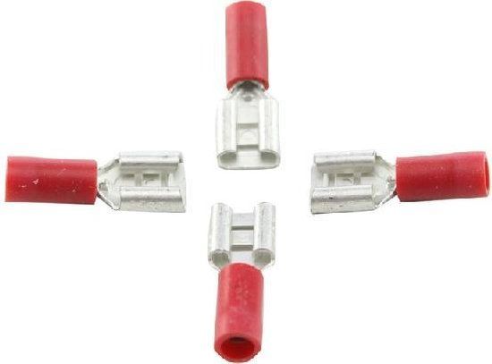 Bofix kabelschoen AMP vrouw plat 6,3mm rood (25st)