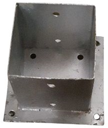 Waelbers paalhouder op plaat 121mm, thermisch verzinkt (fv) - 1 stuk(s) - 428353.99