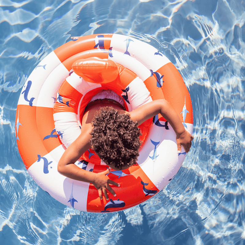 Load image into Gallery viewer, Ocean stripes | wit rode baby float 0-1 jaar
