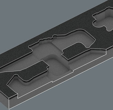 Wera 9840 schuimrubberen inzetstuk voor stiftsleutels set 1, zonder gereedschap, 172 x 30 x 392 mm - 05137340001