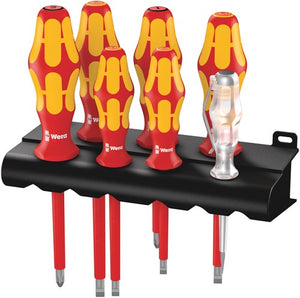 Wera 160 i 165 i 7 schroevendraaierset kraftform plus serie 100 (rood geel, 7-delig)