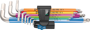 Wera 3950 9 hex-plus multicolour hf stainless 1 stiftsleutelset | metrisch | rvs | met vasthoudfunctie | 9-delig - 05022699001