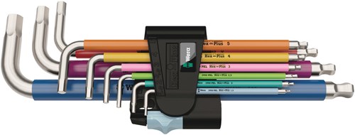 Load image into Gallery viewer, Wera 3950 spkl 9 sm multicolour stiftsleutelset, metrisch, rvs, 9 -delig - 1 stuk(s) - 05022669001
