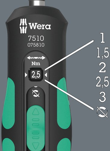 Laden Sie das Bild in Galerie -Viewer, Wera 7510 kraftform safe-torque speed draaimomentschroevendraaier (zwart groen, 1-3 nm)
