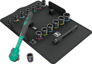 Wera 8100 sb 12 zyklop comfort ratelset, omschakelpal, 3 8 aandrijving, metrisch, 16-delig - 05005530001