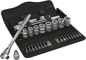 Wera 8100 sb 8 zyklop metal-ratelset, omschakelpal, 3 8 -aandrijving, metrisch , 29 -delig - 1 stuk(s) - 05004048001