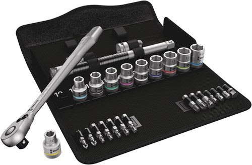 Wera 8100 sc 8 zyklop metal-ratelset, omschakelpal, 1 2 -aandrijving, metrisch , 28 -delig - 1 stuk(s) - 05004078001