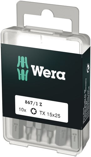Load image into Gallery viewer, Wera 867 1 z torx® bits, tx 15 x 25 mm (10 bits pro box) - 1 stuk(s) - 05072407001
