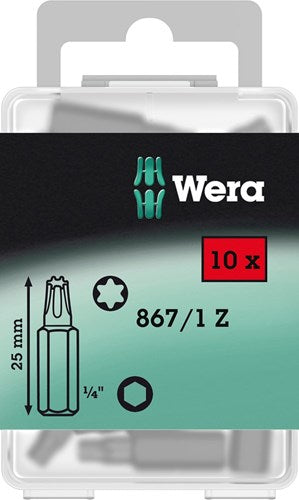 Load image into Gallery viewer, Wera 867 1 z torx® bits, tx 30 x 25 mm (10 bits pro box) - 1 stuk(s) - 05072411001
