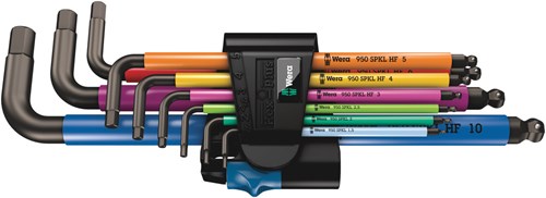 Laden Sie das Bild in Galerie -Viewer, Wera 950 spkl 9 sm hf multicolour stiftsleutelset, metrisch, blacklaser, met vasthoudfunctie, 9 -delig - 1 stuk(s) - 05022210001
