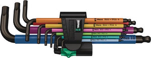 Wera 950 9 hex-plus multicolour 1 stiftsleutelset, metrisch, blacklaser (9-delig)