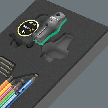 Wera 9740 schuimrubberen inzetstuk met stiftsleutels set 1, 20‑delig schroevendraaier (zwart grijs, in schuiminzet voor werkplaatswagen)