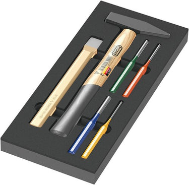 Wera 9782 schuimrubberen inzetstuk met hamers set 1, 6‑delig (zwart grijs, in schuiminzet voor werkplaatswagen)