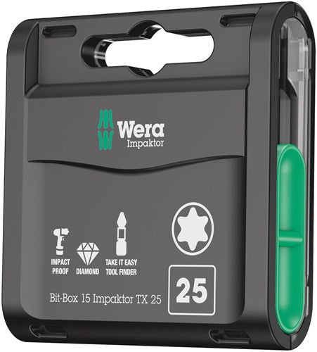 Load image into Gallery viewer, Wera bit-box 15 impaktor tx 25, 15-delig - 1 stuk(s) - 05057775001

