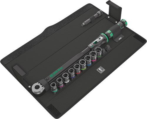 Wera click-torque c 3 set 2, 1 2 draaimomentsleutel (zwart groen, 11-delig, met omkeerbare ratel)